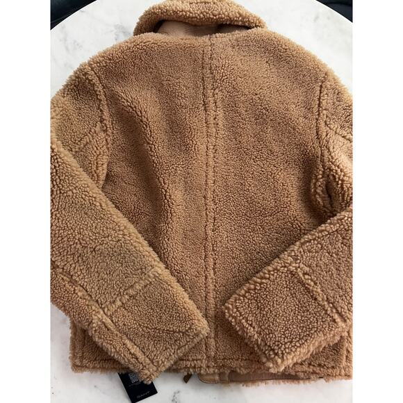 $1900 Gant Shearling & Leather Jacket Tan Men Size S/M - NEW w Tags - Picture 10 of 10